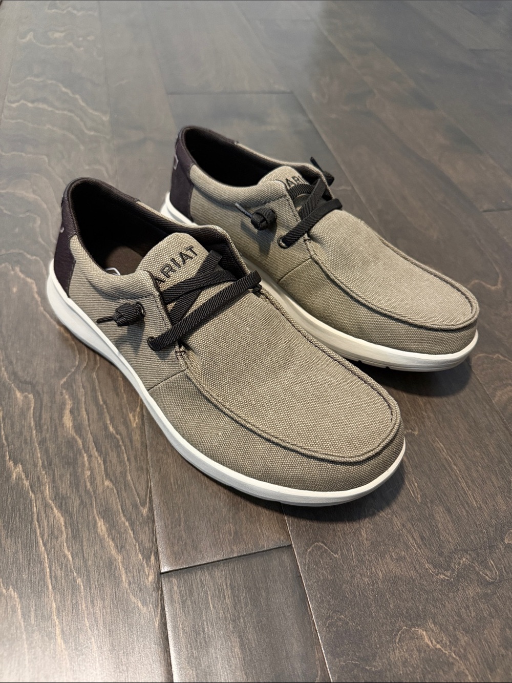 Ariat Men's Casual Canvas Slip-On Shoes - Khaki/Brown